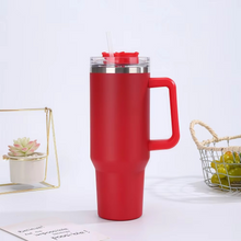 Load image into Gallery viewer, Stainless Steel Insulated Tumbler with Straw and Handle – 40 oz Large Capacity Thermal Cup

