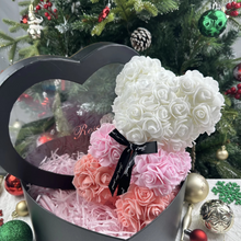 Load image into Gallery viewer, 9.8in Artificial Rose Teddy Bear Gift with Display Box - Romantic Anniversary or Valentine's Day Decor
