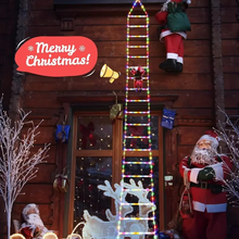 Load image into Gallery viewer, Christmas LED Ladder Lights with Climbing Santa for Indoor Holiday and Tree Decoration
