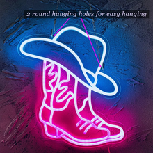 Load image into Gallery viewer, USB-Powered Cowboy Boots Neon Sign for Western Decor
