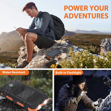 Load image into Gallery viewer, 20000mAh Portable Solar Power Bank with Dual USB and LED Flashlight
