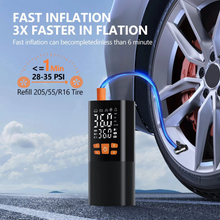 Load image into Gallery viewer, Portable Tire Inflator Air Compressor, 180 PSI Rechargeable Pump with 25000mAh Battery
