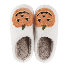 Load image into Gallery viewer, Spooky Pumpkin Lantern Slippers – Plush, Non-Slip, and Ultra Warm for Men and Women
