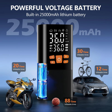 Load image into Gallery viewer, Portable Tire Inflator Air Compressor, 180 PSI Rechargeable Pump with 25000mAh Battery
