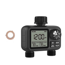 Load image into Gallery viewer, Digital 2-Outlet Water Timer with Dual Zone Control and Adjustable Sprinkler Programming
