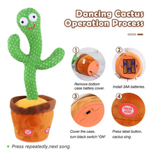Load image into Gallery viewer, Interactive Sing &amp; Dance Cactus Plush Toy with 120 Songs
