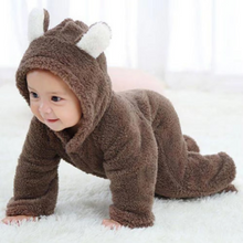 Load image into Gallery viewer, Cozy Fleece Newborn Baby Animal-Themed Winter Romper
