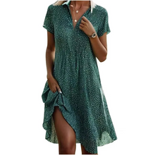 Load image into Gallery viewer, Elegant Polka Dot Midi Shirt Dress for Women
