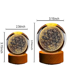 Load image into Gallery viewer, Enchanting 3D Flower of Life Crystal Ball with Color-Changing USB Nightlight
