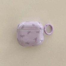 Load image into Gallery viewer, Pink and Purple Bow Earphone Case for Apple AirPods Wireless Charging Box
