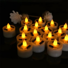 Load image into Gallery viewer, Solar Powered LED Tea Light Candles, Flameless Waterproof Outdoor Rechargeable Decor Lights, 1-10 Pack
