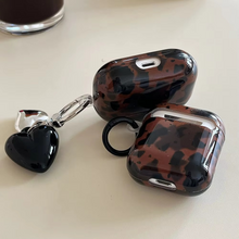 Load image into Gallery viewer, Retro Leopard Print Heart Keychain Case For AirPods
