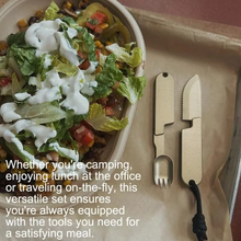 Load image into Gallery viewer, Compact 2-in-1 Camping Cutlery Set - Detachable Knife and Fork, Ideal for Travel
