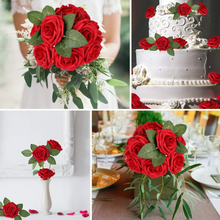 Load image into Gallery viewer, Realistic Red Artificial Roses with Stems (Pack of 25/10)
