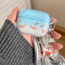 Load image into Gallery viewer, Gradient Blue Lucky Fish AirPods Case with Keyring
