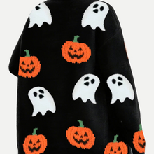 Load image into Gallery viewer, Cozy Pumpkin Knit Sweater for Women Halloween Autumn Long Sleeve Pullover
