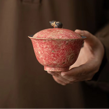 Load image into Gallery viewer, Gold Sprinkled Colorful Pottery Gaiwan with Lid Traditional Tea Bowl and Tureen
