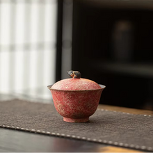 Load image into Gallery viewer, Gold Sprinkled Colorful Pottery Gaiwan with Lid Traditional Tea Bowl and Tureen
