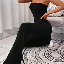 Load image into Gallery viewer, Women's Summer Drawstring Waist Slim Fit Micro-Flare Jumpsuit Pants
