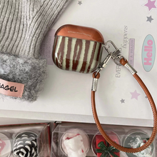 Load image into Gallery viewer, Retro Brown Shell Rope Earphone Case with Wireless Bluetooth Charging Box
