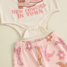 Load image into Gallery viewer, Baby Girl's Western-Style Floral 3-Piece Outfit Set
