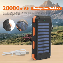 Load image into Gallery viewer, 20000mAh Portable Solar Power Bank with Dual USB and LED Flashlight
