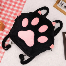 Load image into Gallery viewer, Cat Paw Furry Backpack Purse with Adjustable Straps and Zipper for Women and Girls
