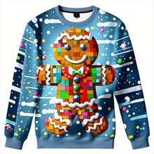Load image into Gallery viewer, Gingerbread Man 3D Printed Ugly Christmas Crewneck Sweatshirt for Men
