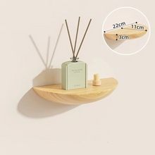 Load image into Gallery viewer, Half-Round Wooden Floating Shelf - Modern Wall-Mounted Display for Home &amp; Bathroom

