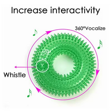 Load image into Gallery viewer, Durable Interactive Squeaky Dog Training Ring - TPR Rubber Teeth Cleaner
