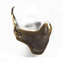Load image into Gallery viewer, Camouflage Tactical Airsoft Steel Mesh Half Face Mask
