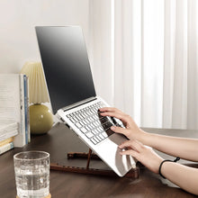 Load image into Gallery viewer, Walnut Adjustable Laptop Stand, 8 Height Portable Holder
