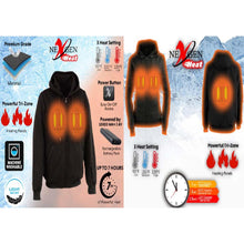 Load image into Gallery viewer, Rechargeable Heated Hoodie with Three Heat Settings and Motorcycle Power Option
