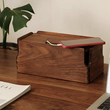 Load image into Gallery viewer, Black Walnut Power Strip Cable Organizer Box
