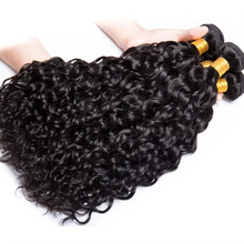 Load image into Gallery viewer, 12A Water Wave Virgin Human Hair Bundles With Frontal Closure – Loose Deep Wave Peruvian Hair
