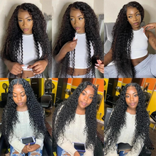 Load image into Gallery viewer, 12A Water Wave Virgin Human Hair Bundles With Frontal Closure – Loose Deep Wave Peruvian Hair
