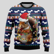 Load image into Gallery viewer, Polar Bear Crew Neck Sweater with Festive Pattern and Relaxed Fit

