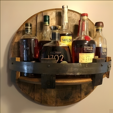 Load image into Gallery viewer, Bourbon Whiskey Barrel Shelf - Rustic Bar Accessories
