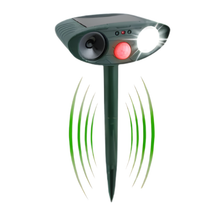 Load image into Gallery viewer, Solar Ultrasonic Repeller with a Motion Sensor, Flashing LED and a Ground Stake for Yards and Gardens
