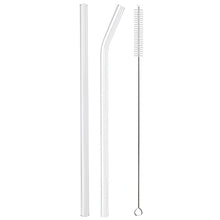 Load image into Gallery viewer, High Borosilicate Glass Straw Set – Reusable Eco-Friendly Drinking Straws with Cleaning Brush
