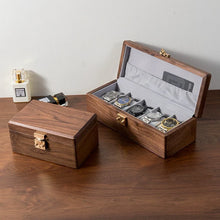 Load image into Gallery viewer, Solid Walnut Watch Collection Box with Glass Lid
