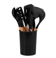 Load image into Gallery viewer, Silicone Cooking Utensils Set Heat-Resistant BPA-Free Bamboo Handle
