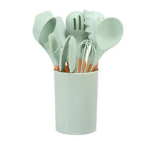 Load image into Gallery viewer, Silicone Cooking Utensils Set Heat-Resistant BPA-Free Bamboo Handle
