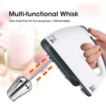 Load image into Gallery viewer, Electric Hand Mixer with 7 Speed Settings, Stainless Steel Beaters and Dough Hooks
