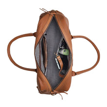 Load image into Gallery viewer, Women Leather Duffel Bag, Top Grain Buffalo Leather, Brown
