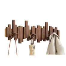Load image into Gallery viewer, Wall Mounted Coat Rack Wooden Hooks with Magnetic Foldable Design
