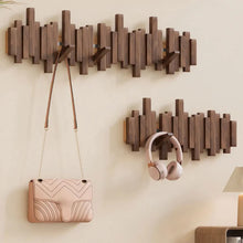 Load image into Gallery viewer, Wall Mounted Coat Rack Wooden Hooks with Magnetic Foldable Design
