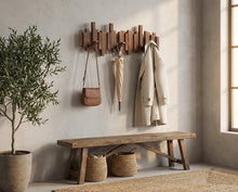 Load image into Gallery viewer, Wall Mounted Coat Rack Wooden Hooks with Magnetic Foldable Design
