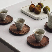 Load image into Gallery viewer, Lucky Clover Walnut Drink Coaster Set
