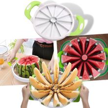 Load image into Gallery viewer, Stainless Steel Watermelon Slicer – 12-Slice Fruit Cutter with Non-Slip Handles
